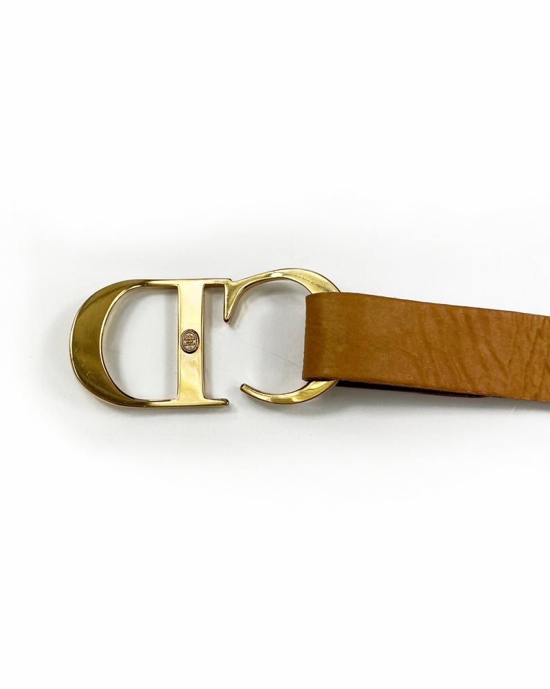 Fruit Vintage Christian Dior rare CD logo leather choker designed by John Galliano, dating to the iconic Fall/Winter 2000 collection.