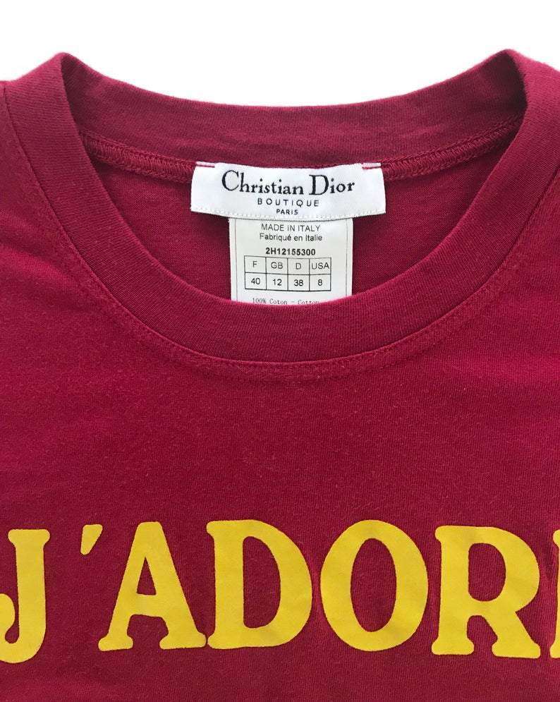 Fruit Vintage Christian Dior Red Yellow J'adore Dior Logo Tank Top by John Galliano