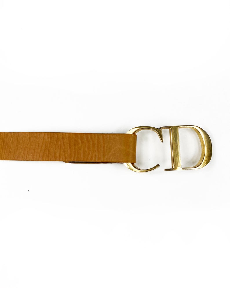 Fruit Vintage Christian Dior rare CD logo leather choker designed by John Galliano, dating to the iconic Fall/Winter 2000 collection.