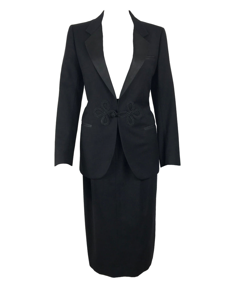 Gucci 1970s Black Smoking Two Piece Suit