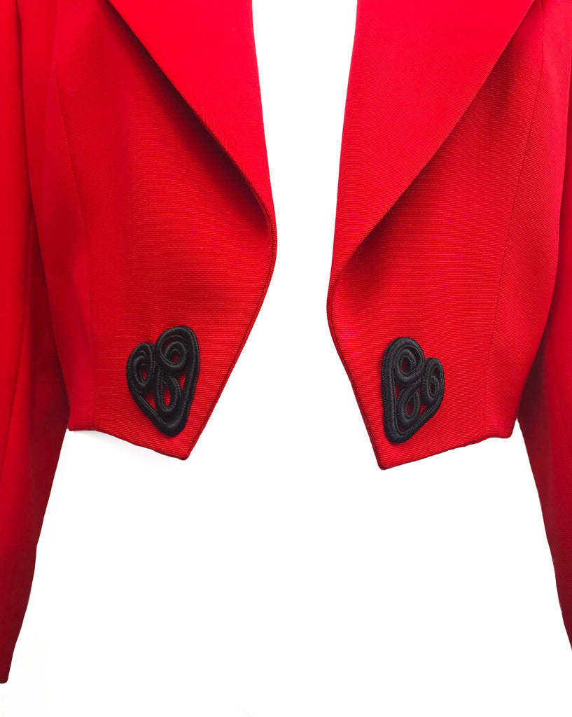 Celine Dead Stock 1980s Cropped Red Valentines Jacket