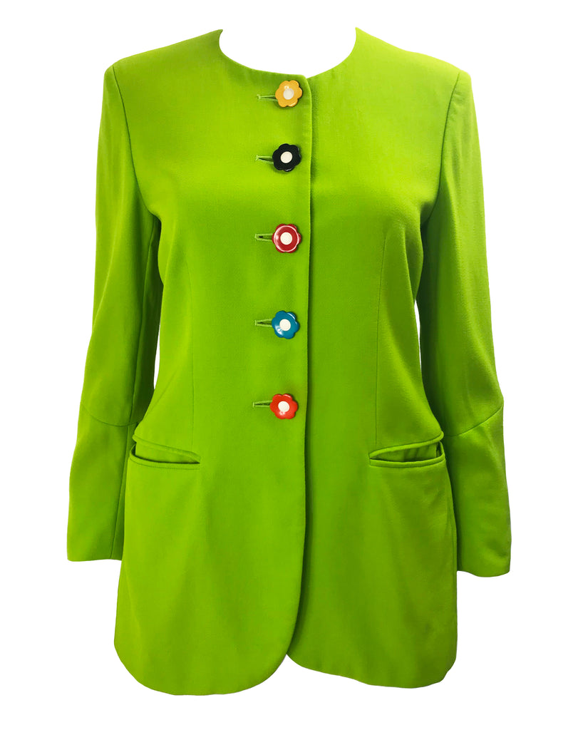 Moschino 1990s Mod Green Jacket