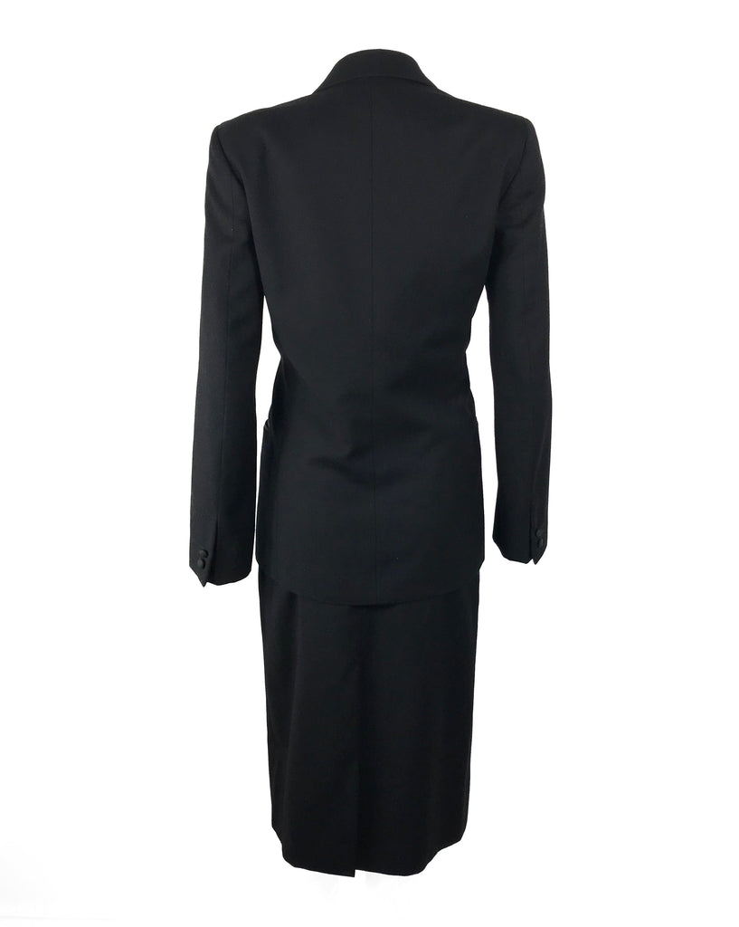 Gucci 1970s Black Smoking Two Piece Suit