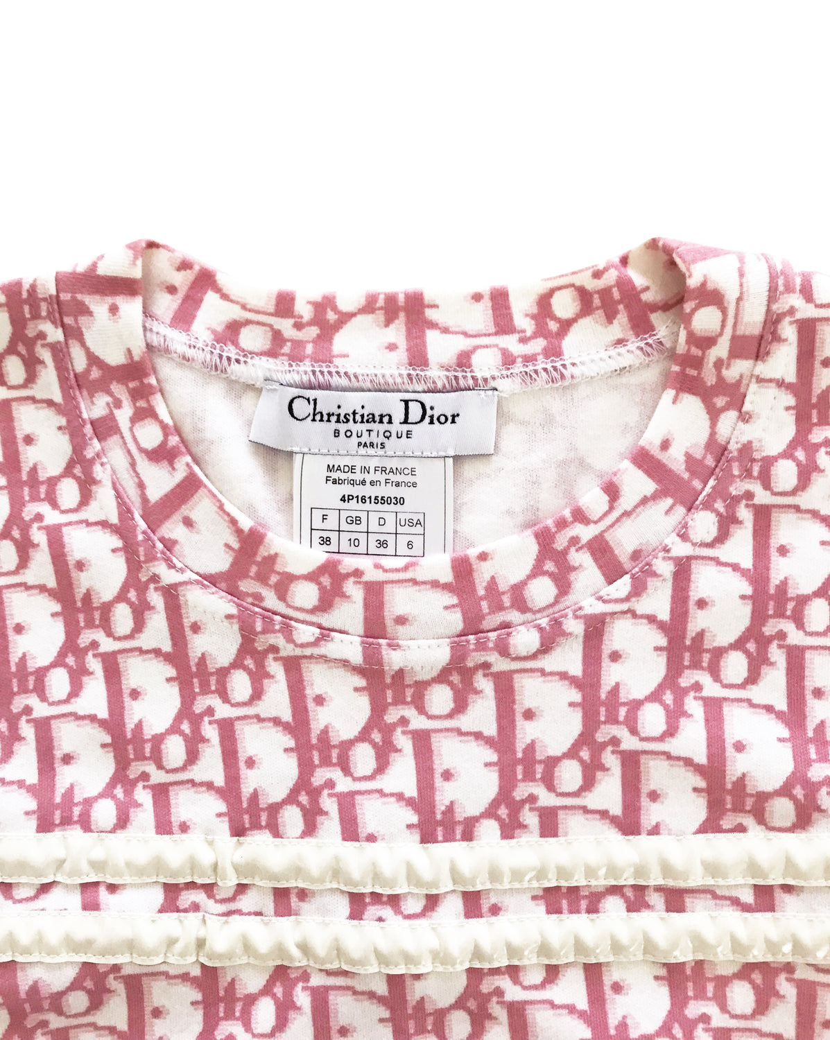 Christian Dior Pink Logo Print Tank Top