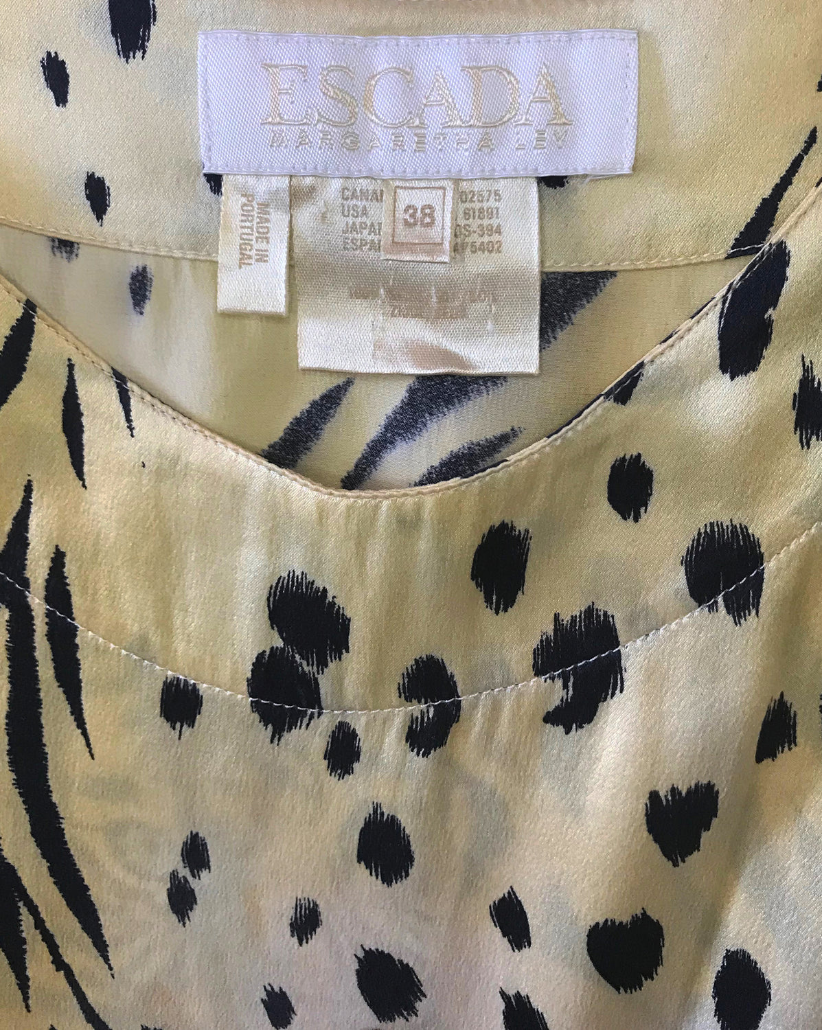 Fruit Vintage Escada 1980s Animal Print Blouse