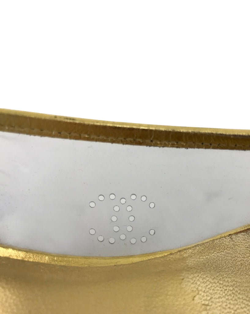 FRUIT Vintage Chanel Gold logo Perspex vinyl ballet flats shoes