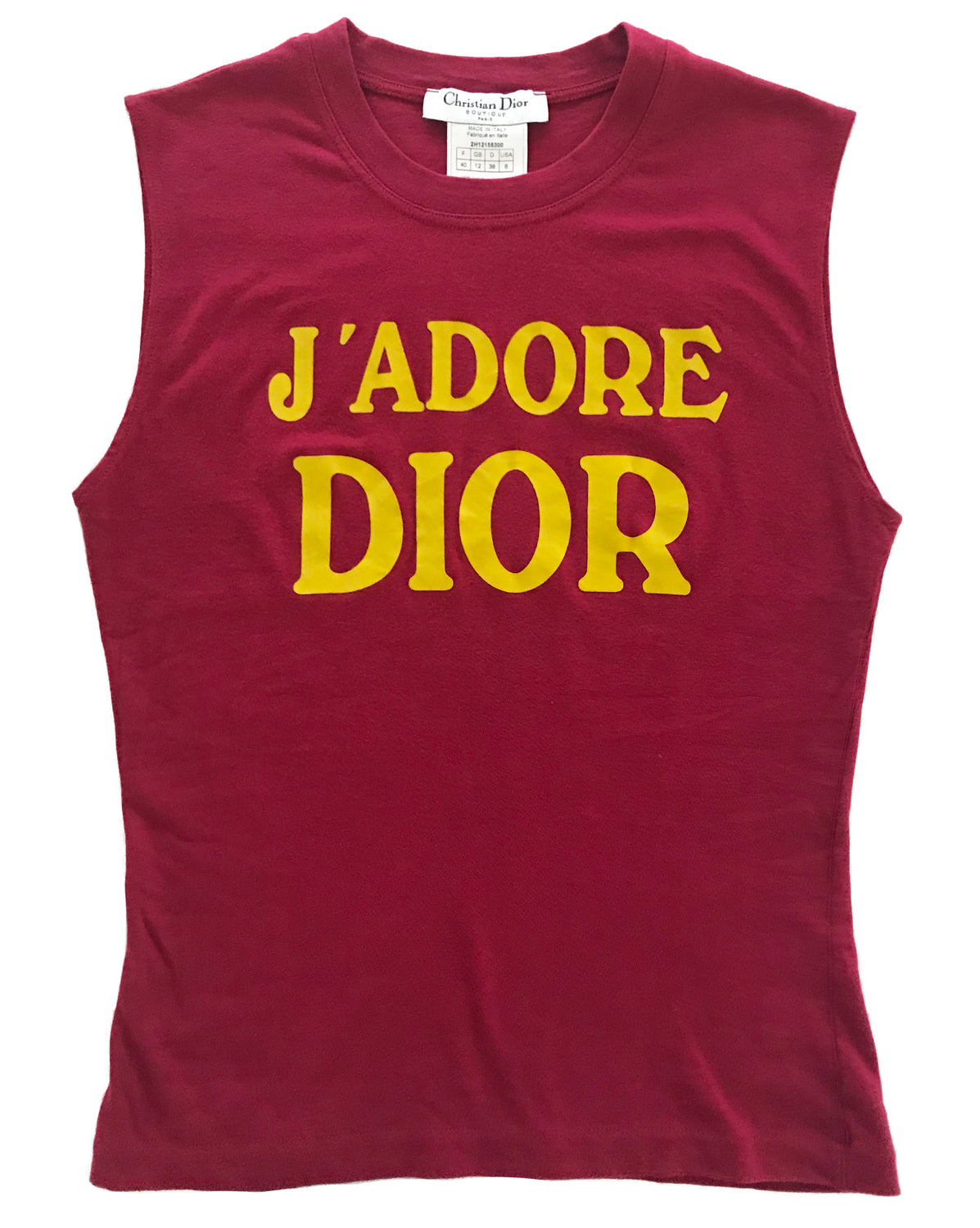 Fruit Vintage Christian Dior Red Yellow J'adore Dior Logo Tank Top by John Galliano 