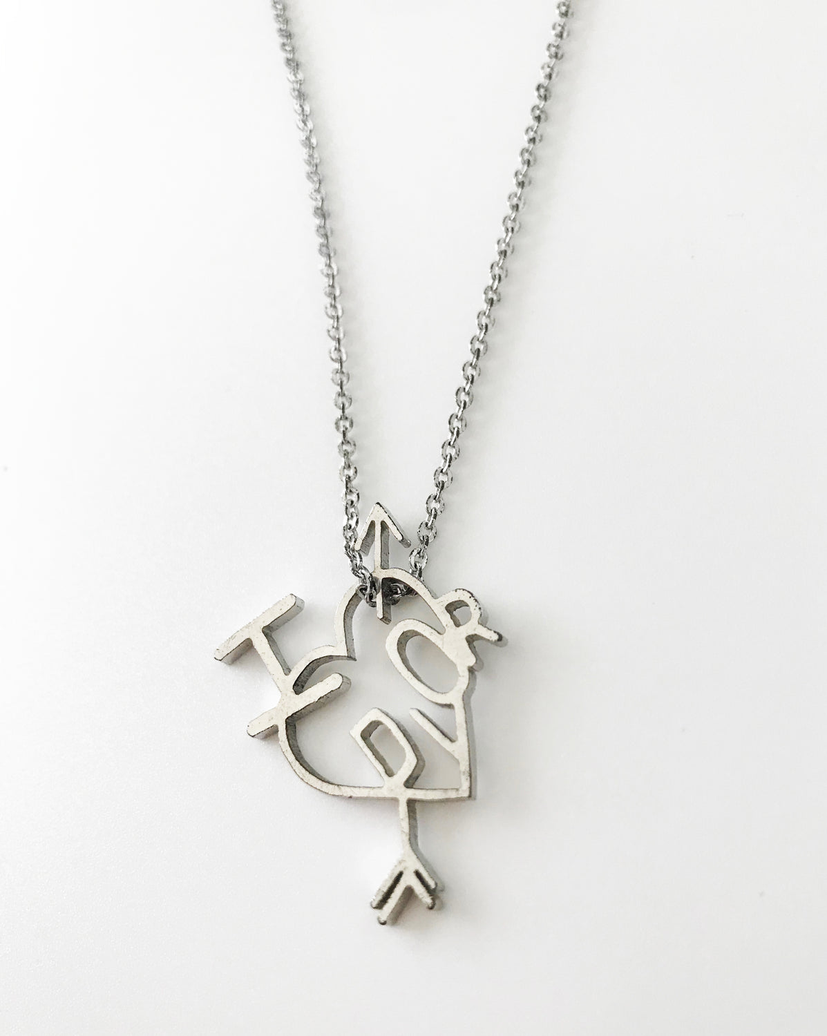 Fruit Vintage Christian Dior Heart Arrow Logo Pendant Necklace Chain