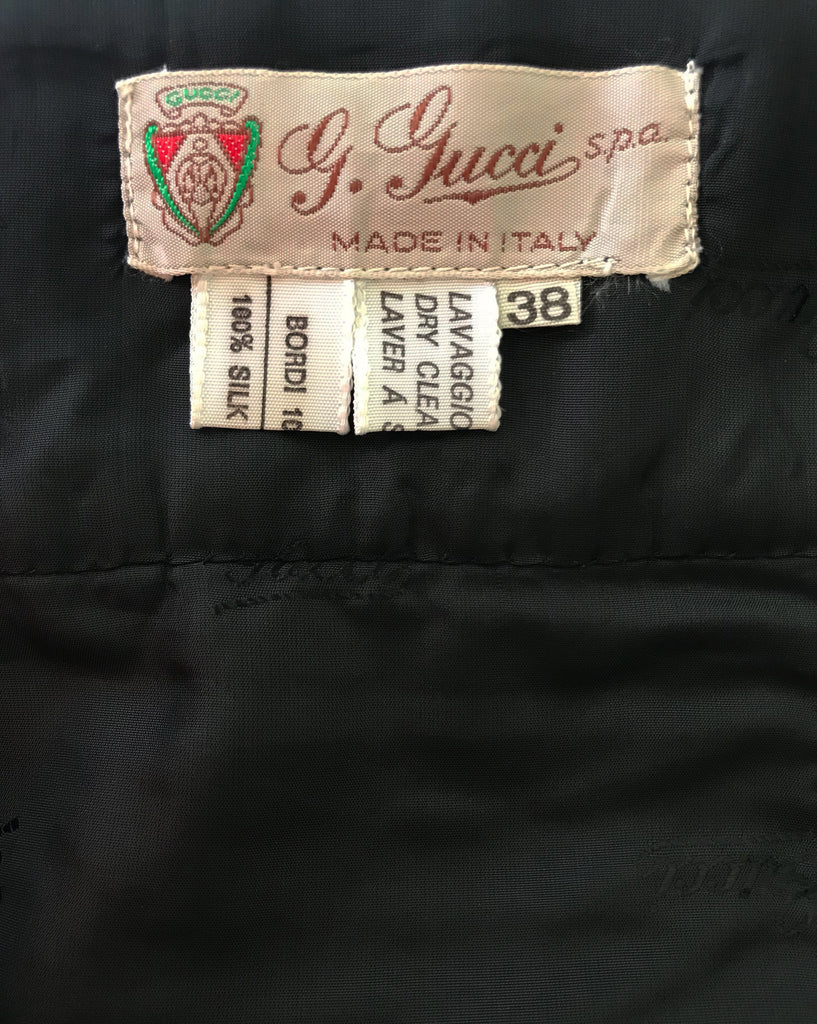 Gucci 1970s Black Smoking Two Piece Suit