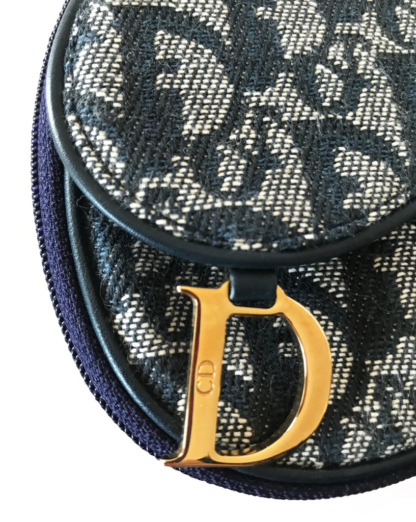 FRUIT Vintage Christian Dior Logo Monogram Denim Saddle Accessory Pouch