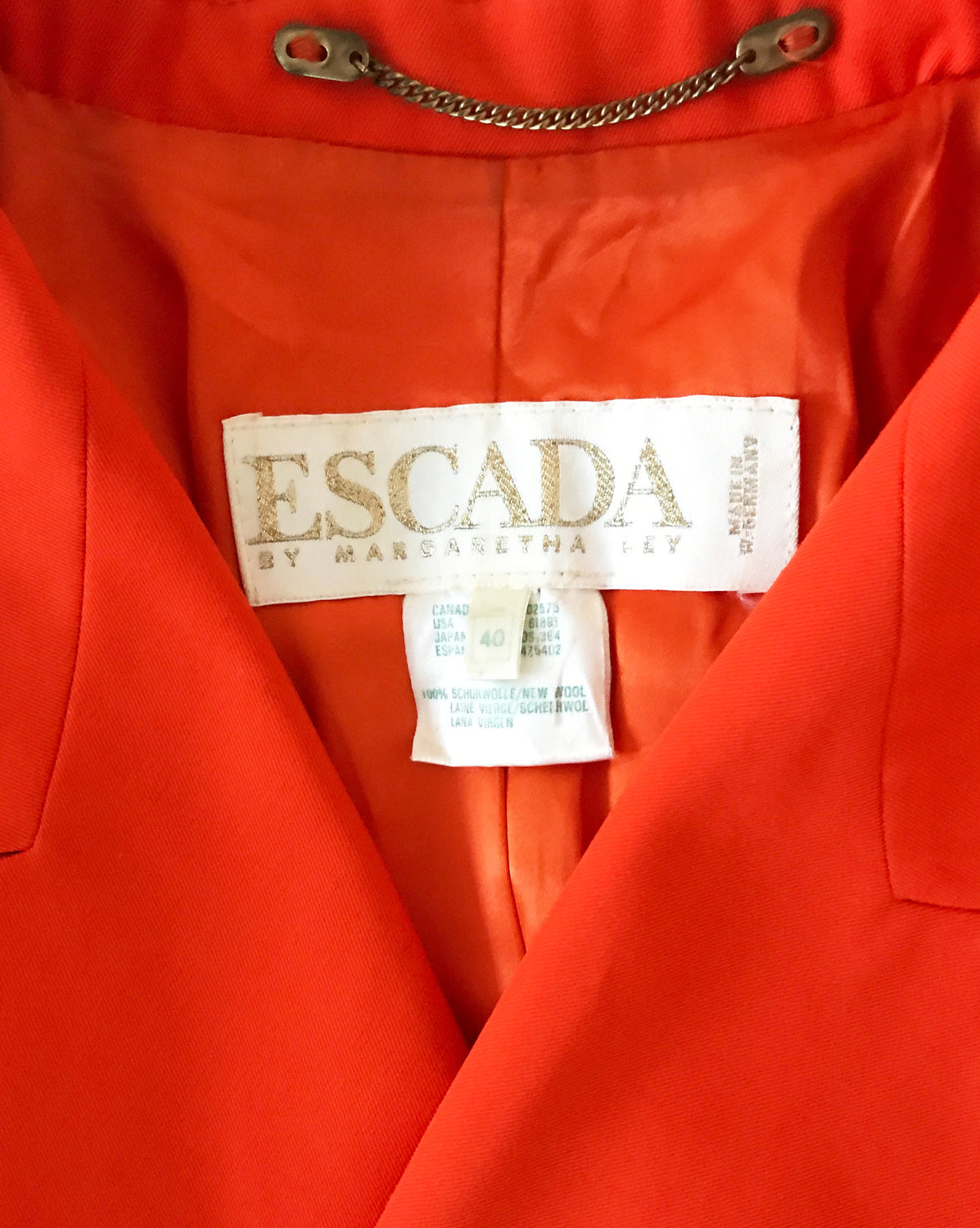 FRUIT Vintage Escada Orange two Piece Suit 1980s Margaretha Ley