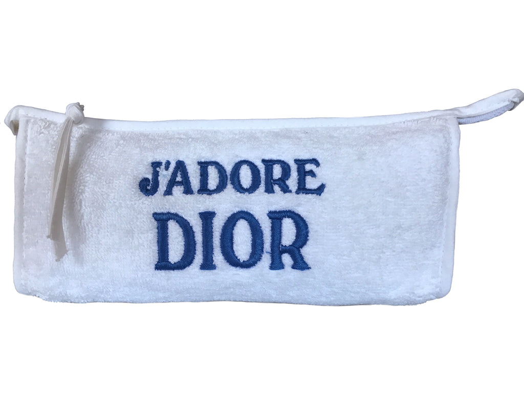 Fruit Vintage Christian Dior Jadore Dior embroidered Terry Towelling Cosmetic accessory Pouch.