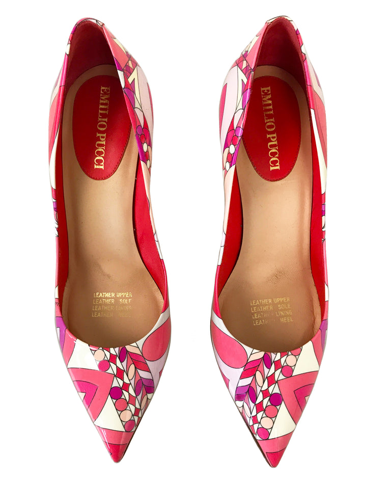 Emilio Pucci Pink Print Heels