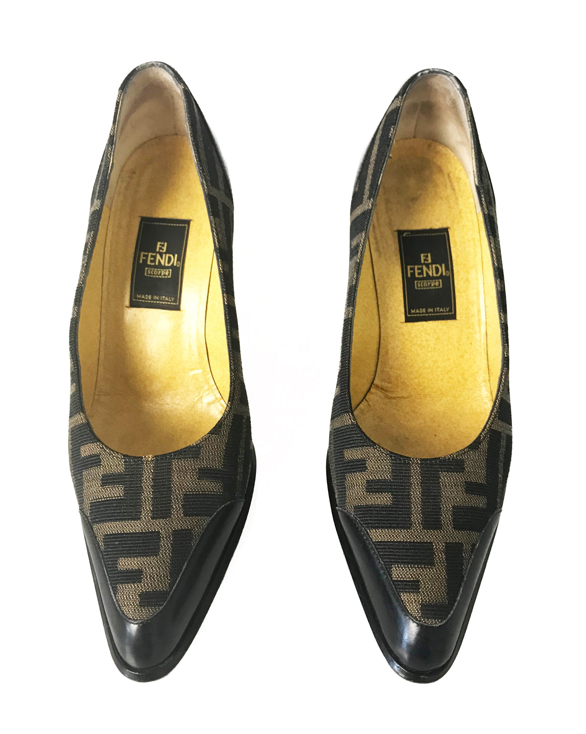 Fruit Vintage Fendi Zucca Print High Heel Pump Shoes