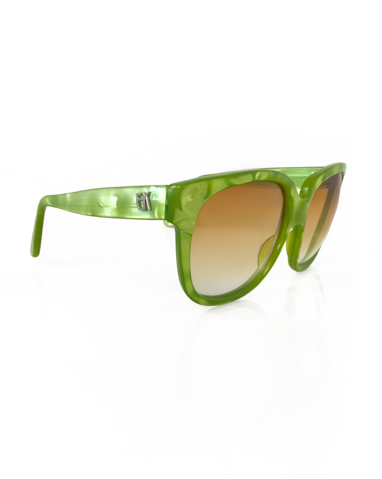 FRUIT Vintage Emmanuelle Khahn Green Oversized Sunglasses 1980s retro