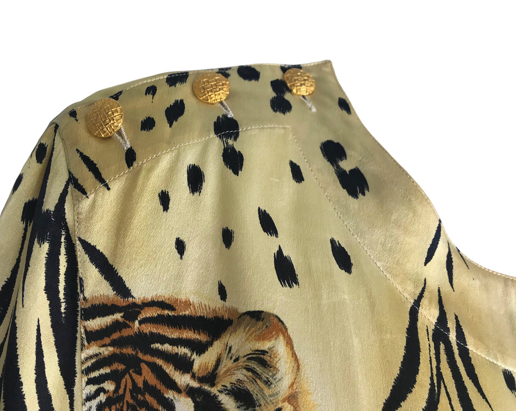 Fruit Vintage Escada 1980s Animal Print Blouse