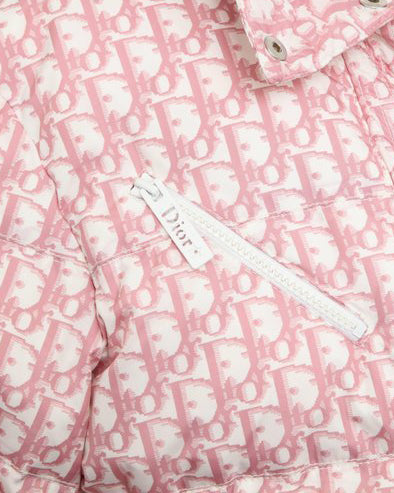 FRUIT vintage rare Christian Dior by John Galliano  Pink girly trotter logo monogram print puffer jacket as worn by Mariah Carey.