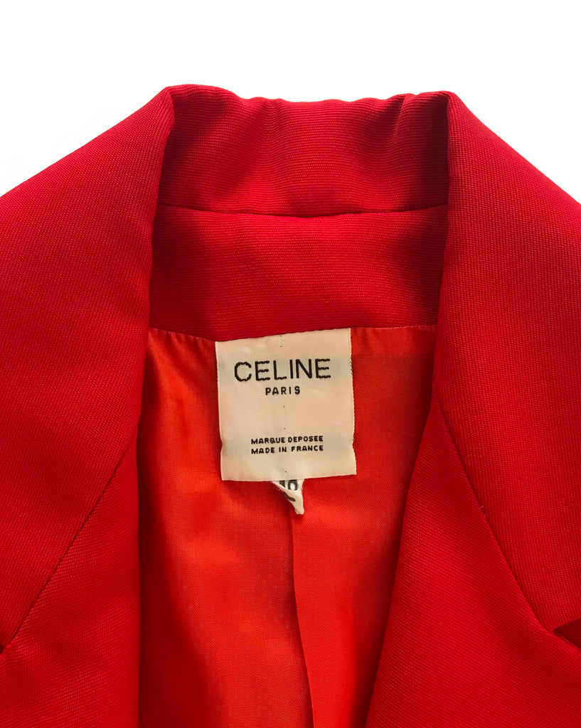 Celine Dead Stock 1980s Cropped Red Valentines Jacket