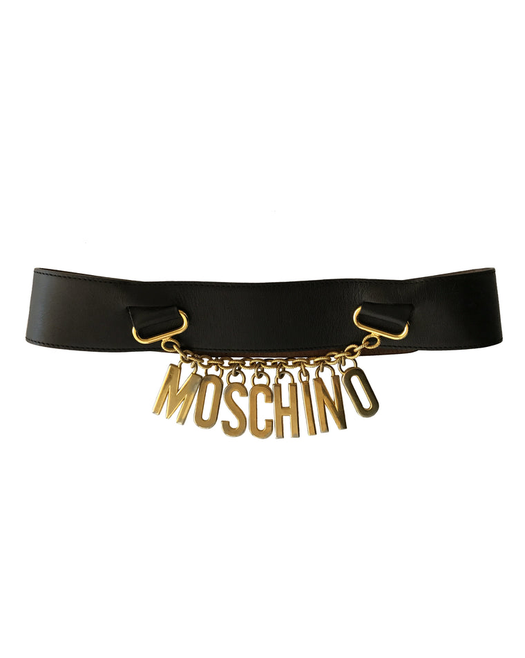 Moschino 1980s Logo Chain Drop Belt