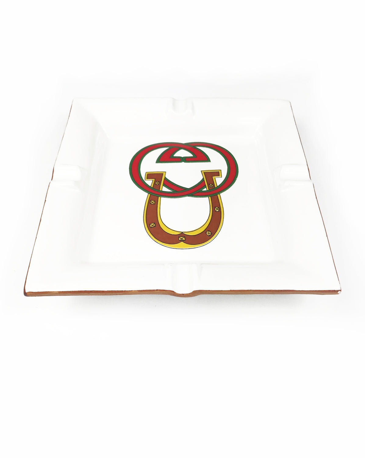 Gucci 1980s Logo Porcelain Ashtray