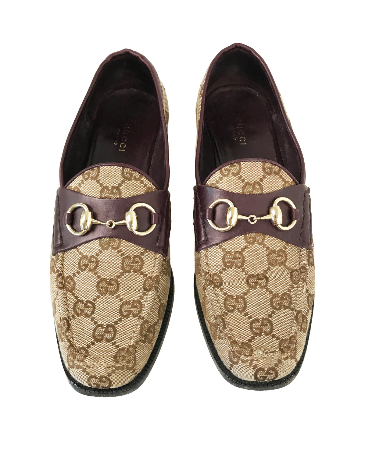FRUIT Vintage Gucci 1990s Monogram Logo Print Loafers shoes