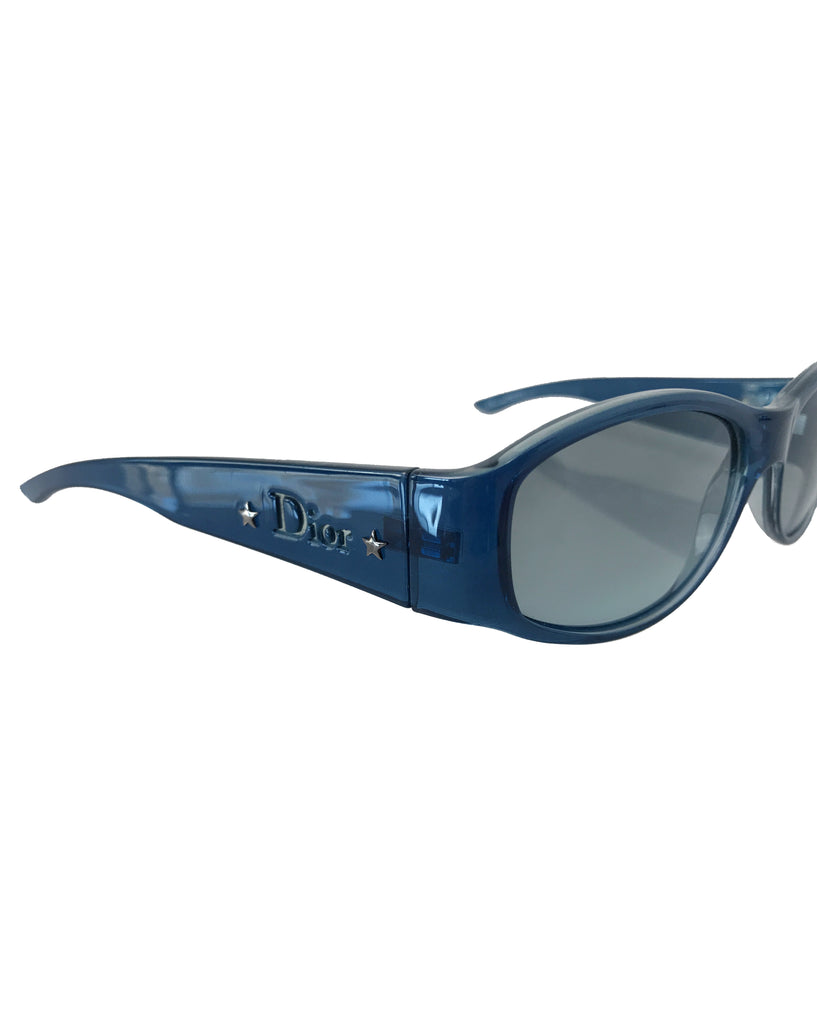 FRUIT Vintage Christian Dior 1990s Blue translucent sunglasses