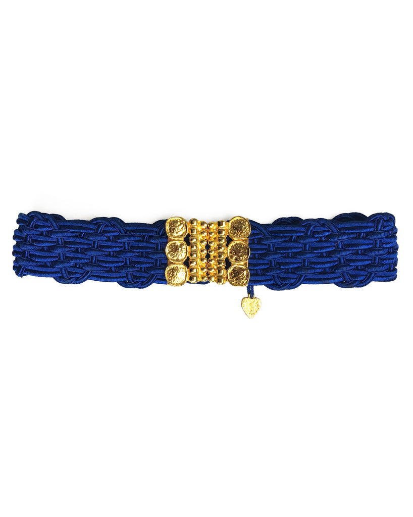 Yves Saint Laurent Blue Elastic Belt Belt