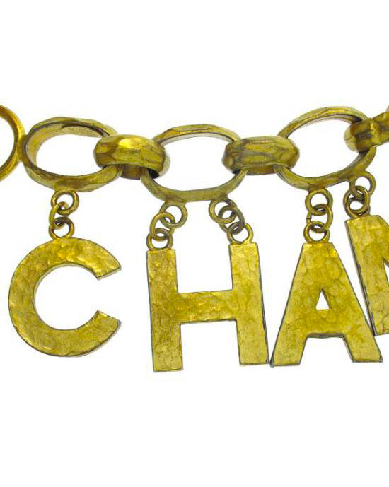 Chanel Rare 1993 Gold Logo Charm Bracelet by Victoire de Castellane