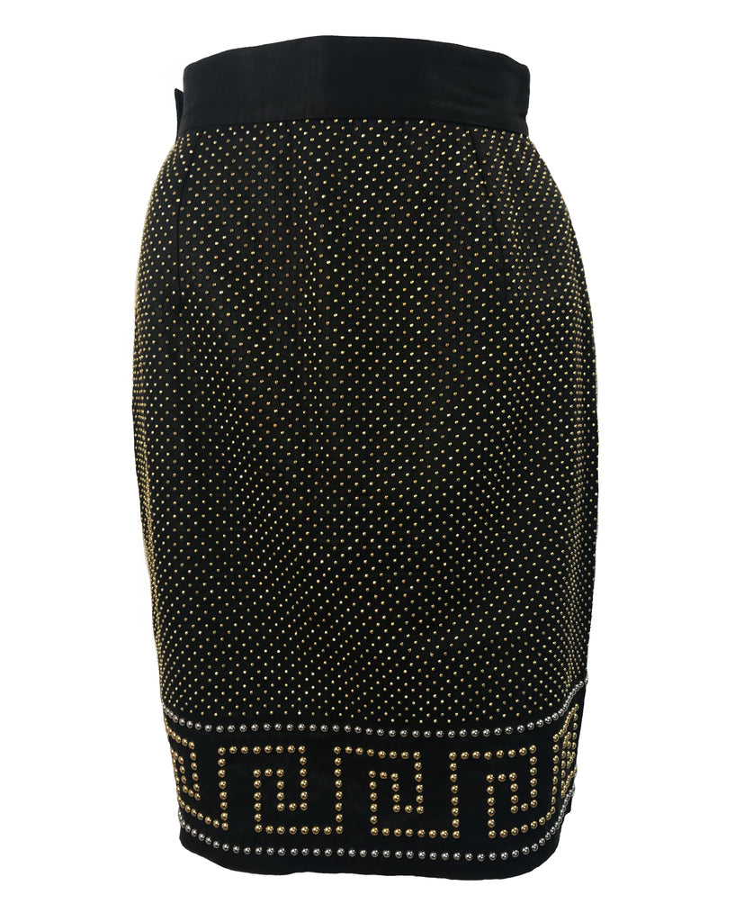Versace Black Key Stud Skirt