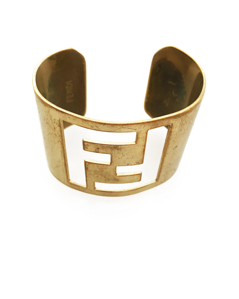 FRUIT Vintage Fendi 1990s Logo Cut-Out Cuff Monogram
