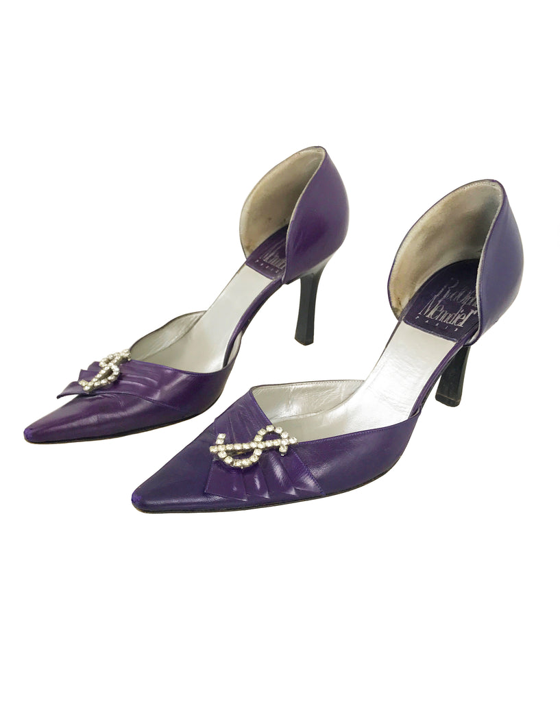 1987 SHOP Vintage Purple Rudolphe Menudier Dollar Sign Heels shoes