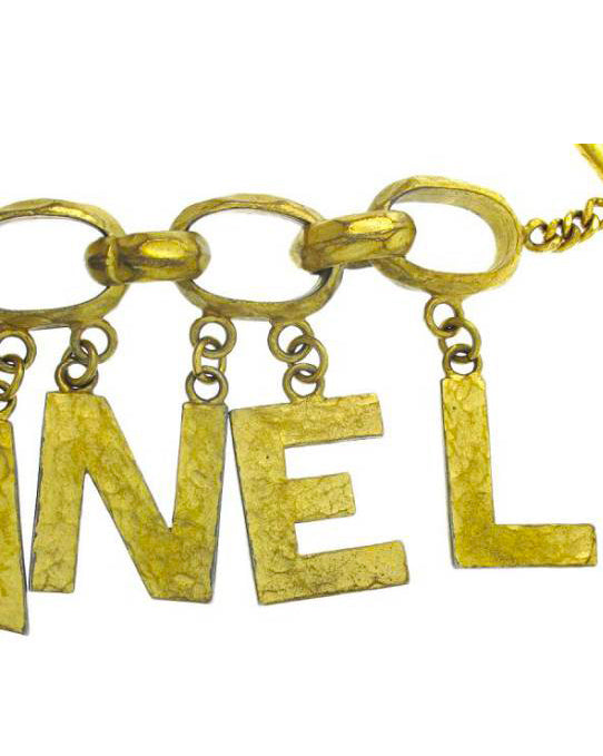 Chanel Rare 1993 Gold Logo Charm Bracelet by Victoire de Castellane