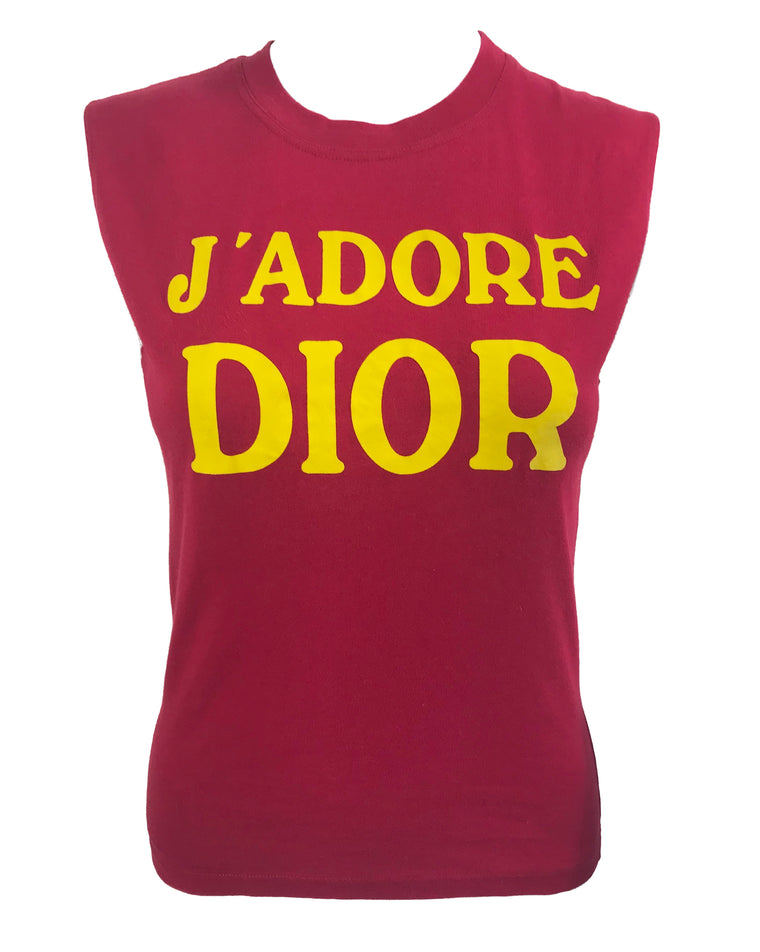 Christian Dior J'adore Dior Logo Print Tank Top