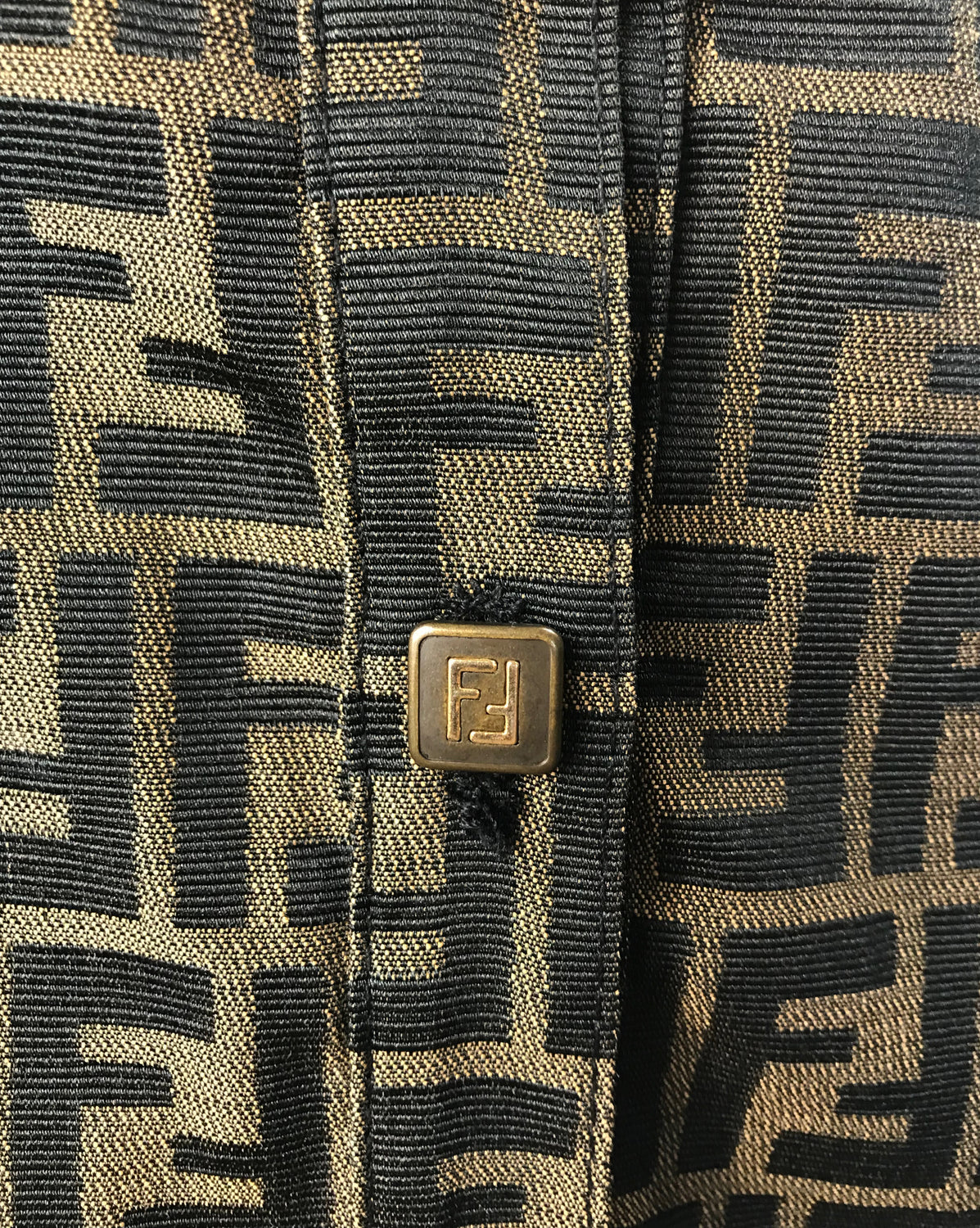 Fruit Vintage Fendi Zucca Monogram Print Jean Vest Jacket