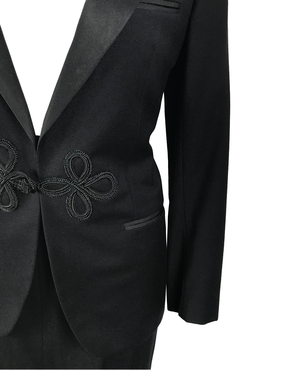Gucci 1970s Black Smoking Two Piece Suit