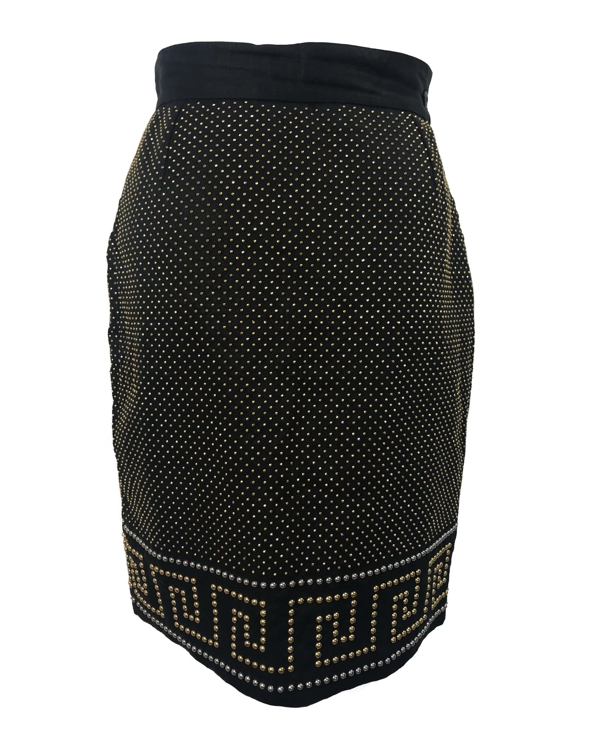 Versace Black Key Stud Skirt