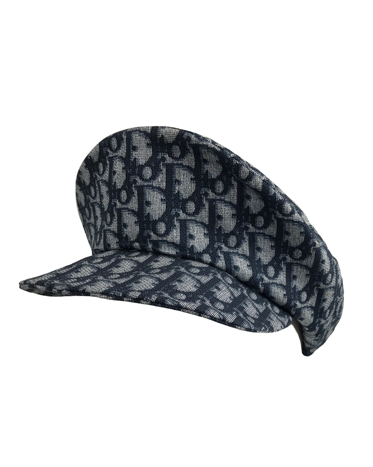 Christian Dior Logo Print Paper Boy Beret Hat