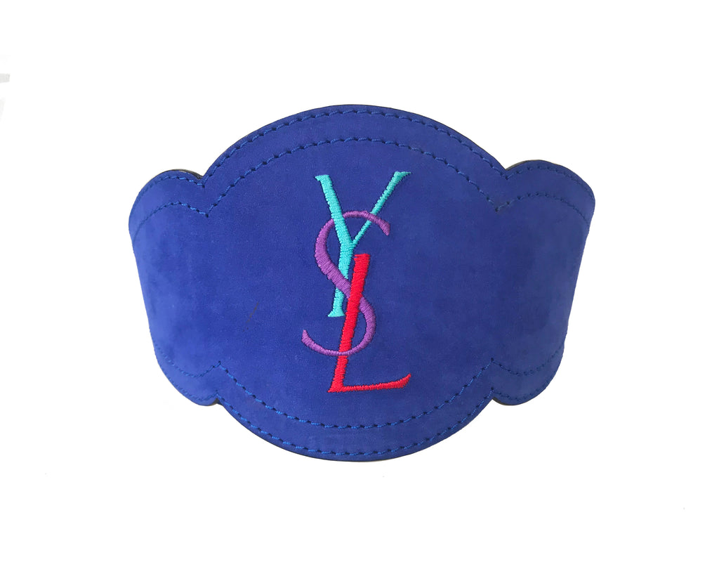 Fruit Vintage Yves Saint Laurent Rare Blue Suede Logo Belt