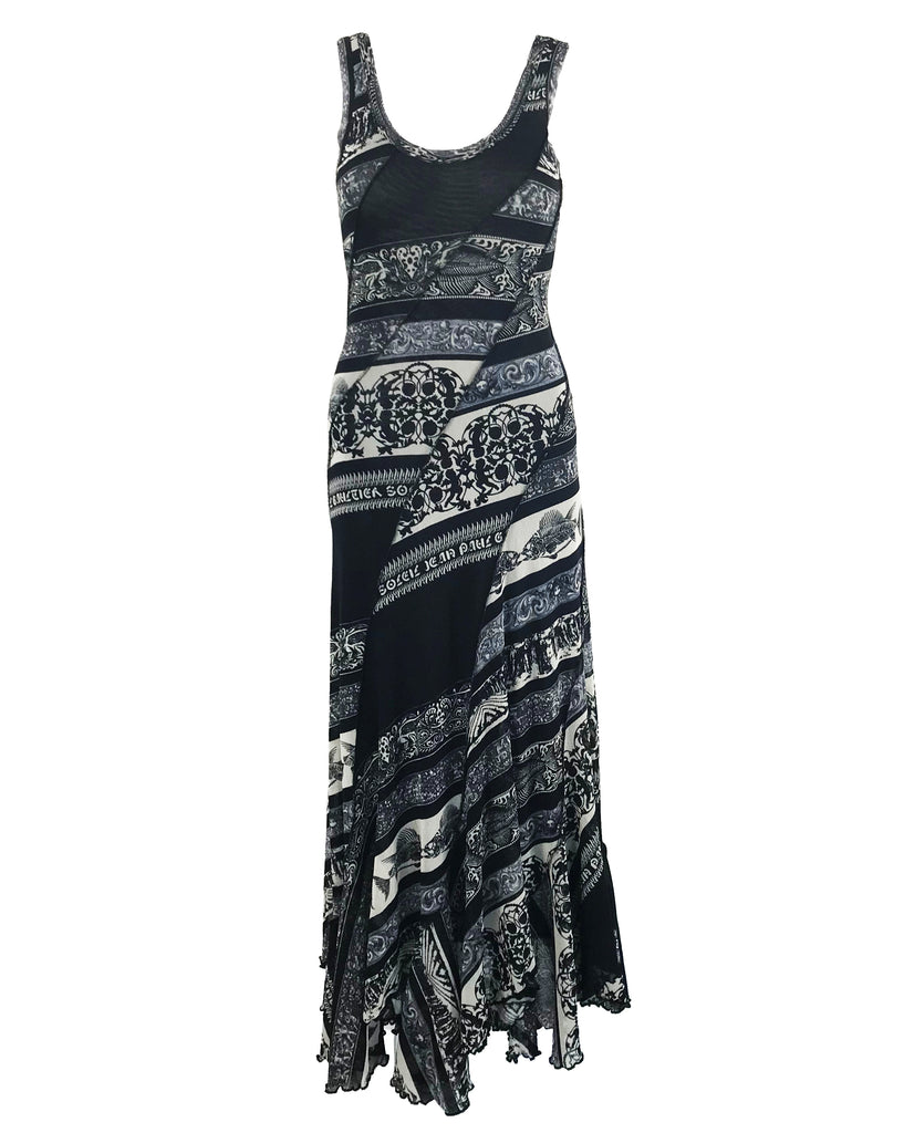 Fruit Vintage Jean Paul Gautier Printed Mesh Maxi Dress