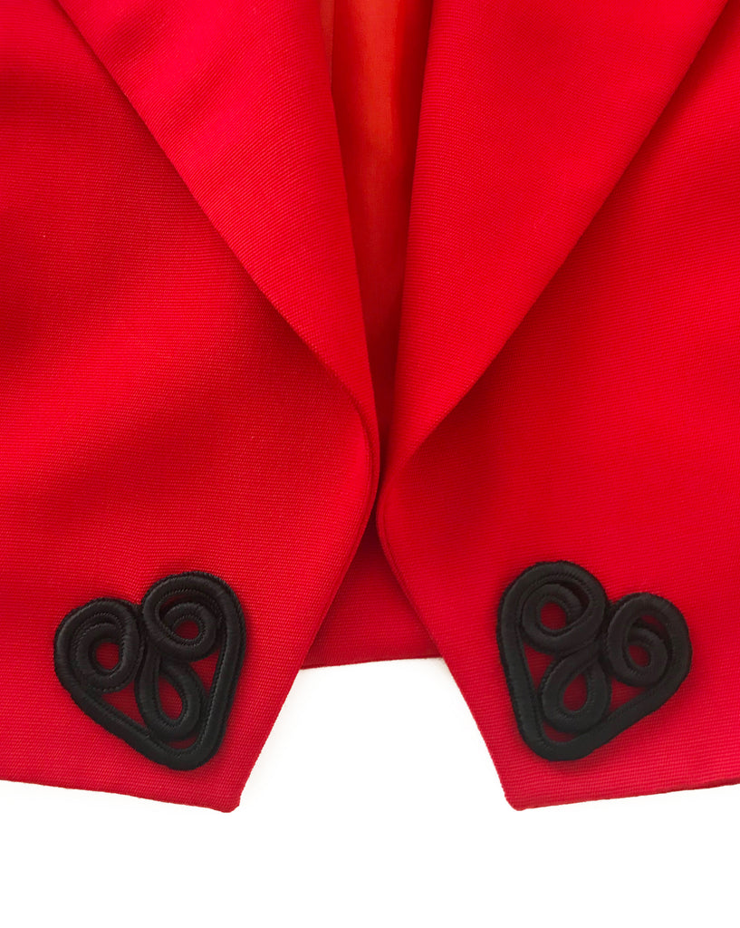 Celine Dead Stock 1980s Cropped Red Valentines Jacket