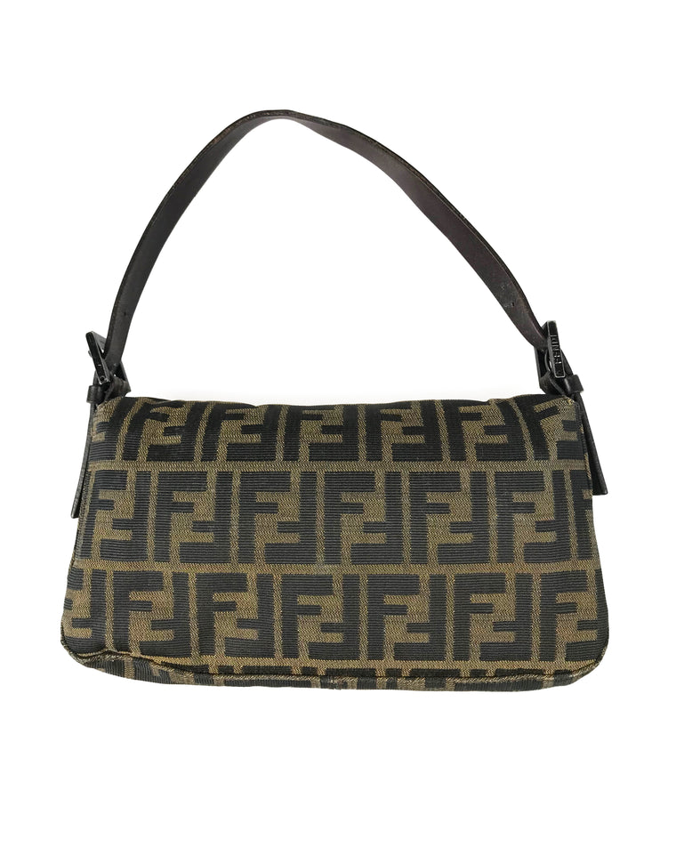 Fruit Vintage Fendi Zucca Logo Monogram Print Baguette Handbag