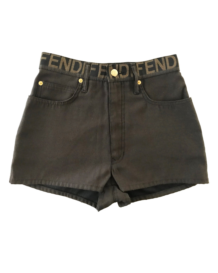Fendi Logo Jean Shorts