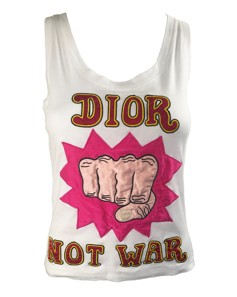 Christian Dior 'Dior Not War' Logo Tank