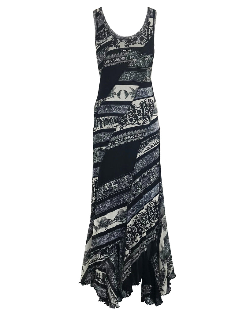 Fruit Vintage Jean Paul Gautier Printed Mesh Maxi Dress