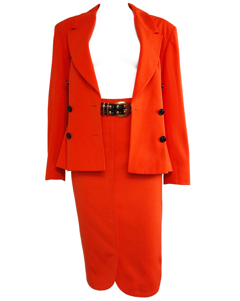 FRUIT Vintage Escada Orange two Piece Suit 1980s Margaretha Ley