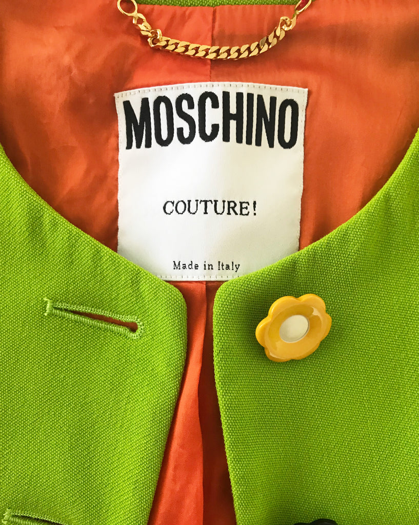 Moschino 1990s Mod Green Jacket