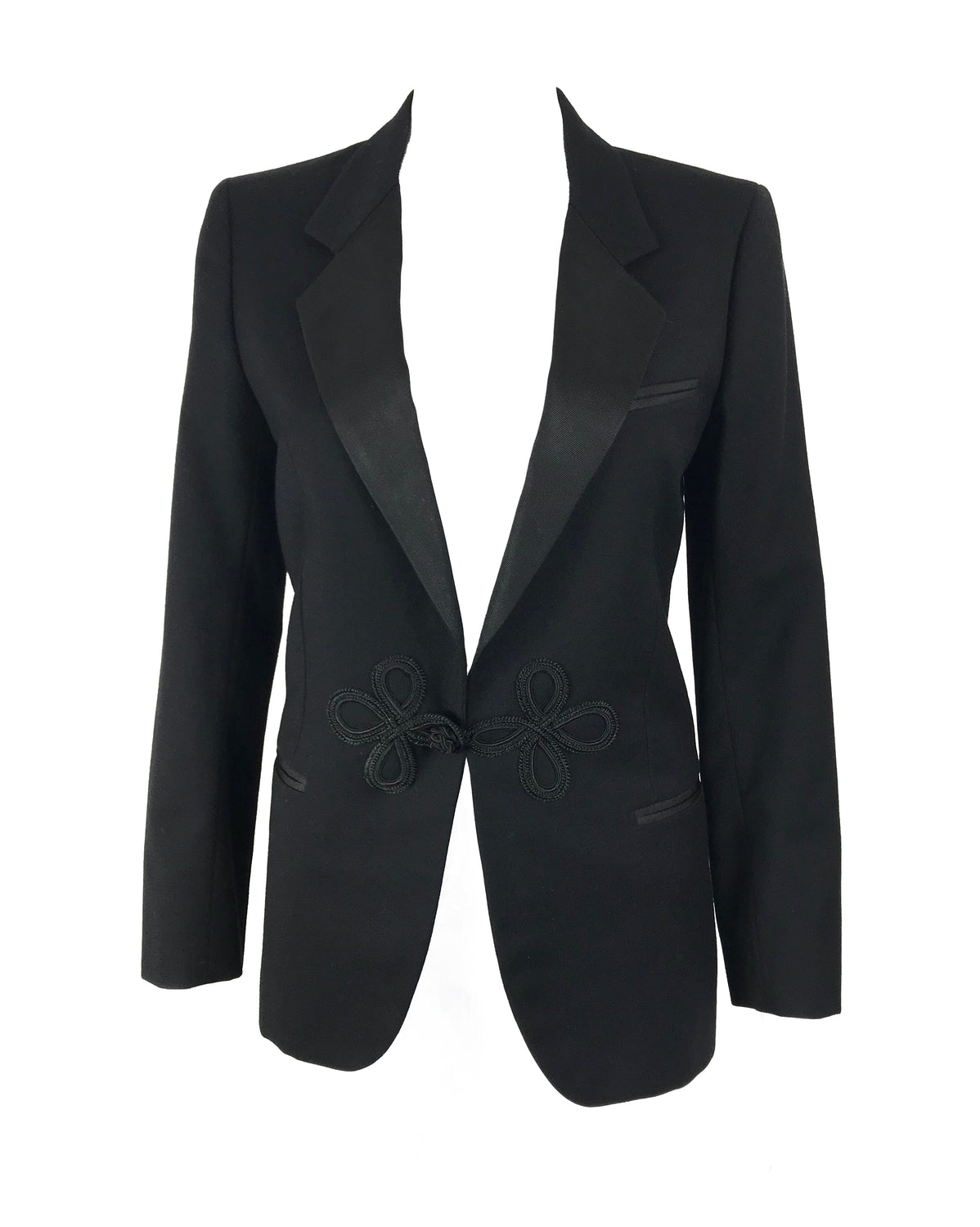 Gucci 1970s Black Smoking Two Piece Suit