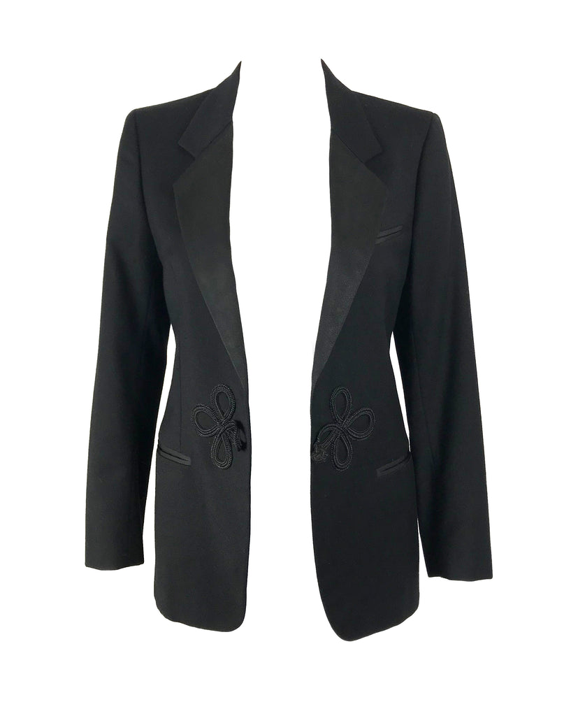 Gucci 1970s Black Smoking Two Piece Suit