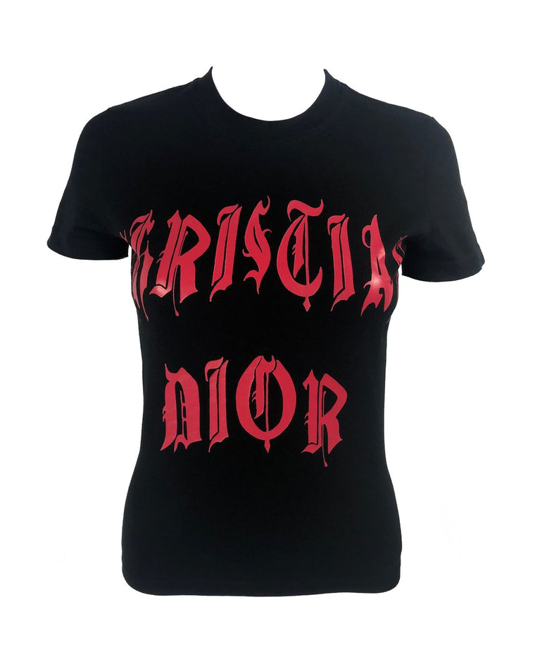 Christian Dior Gothic Logo Print T-shirt