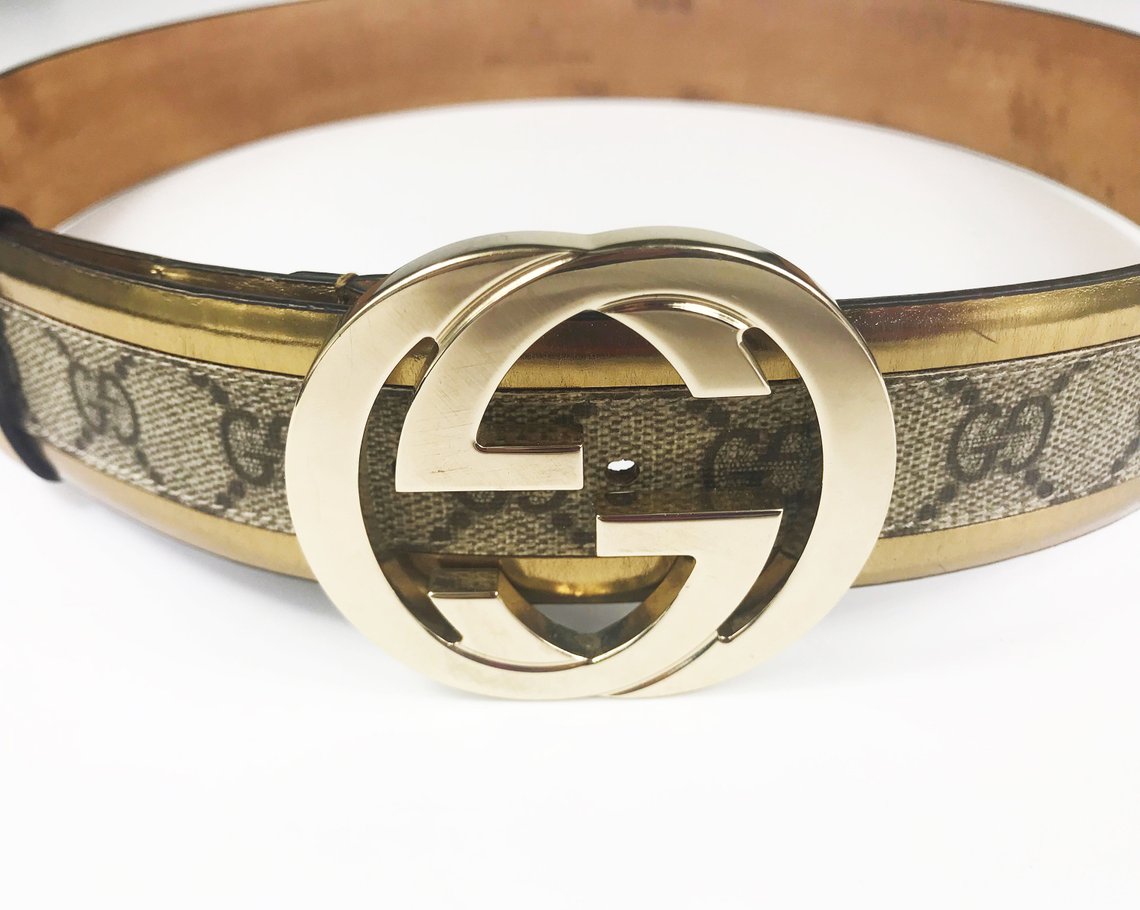 Gucci monogram belt at 1stDibs